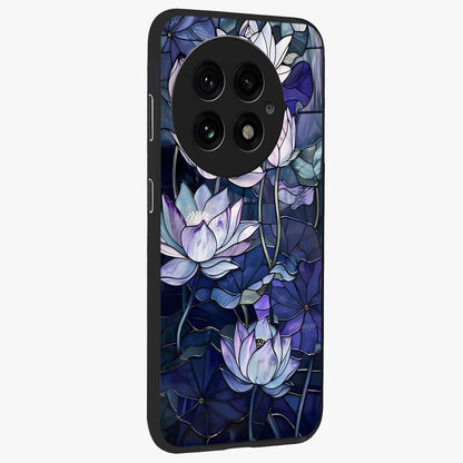 Gloss Petal Rush Glass Case for 1+13 side perspective highlighting smooth edges and rich petal textures
