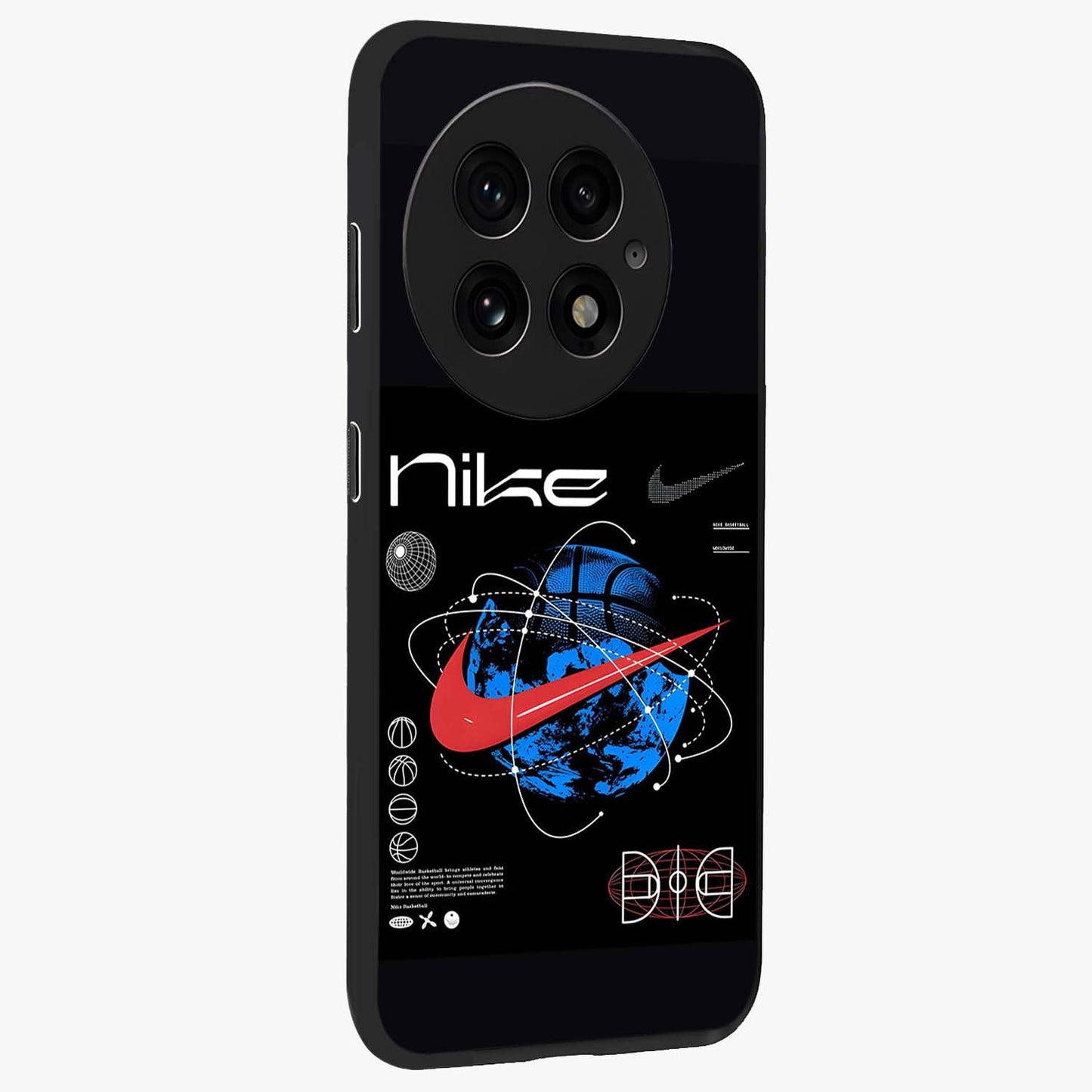 Gravity Sports Fusion Glass Case for 1+13 side perspective highlighting sharp textures and sleek premium build