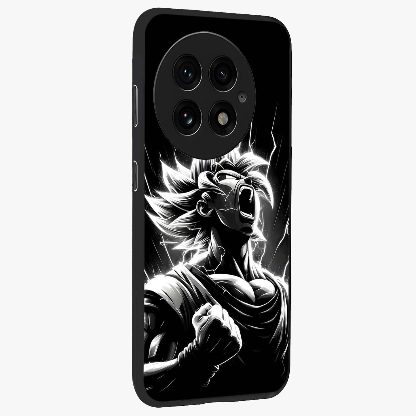 Limitless Power Unleashed Glass Case for 1+13 side perspective highlighting strong textures and sleek premium build