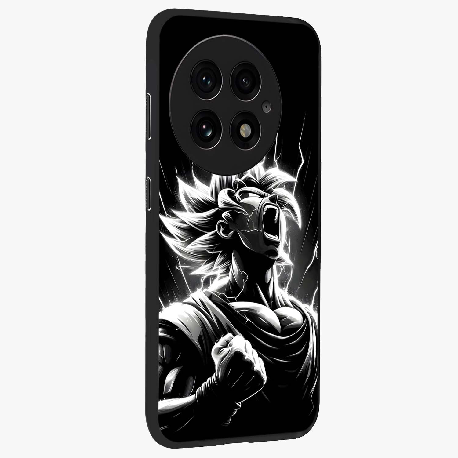 Limitless Power Unleashed Glass Case for 1+13 side perspective highlighting strong textures and sleek premium build