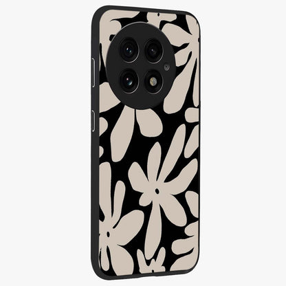 Monochrome Petal Dance Glass Case for 1+13 side perspective highlighting refined textures and premium edges