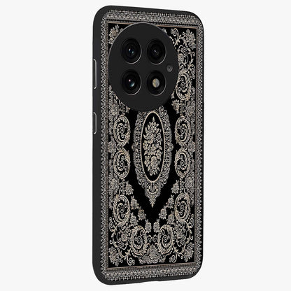 Noir Bloom Elegance Glass Case for 1+13 side perspective highlighting subtle textures and sleek premium build