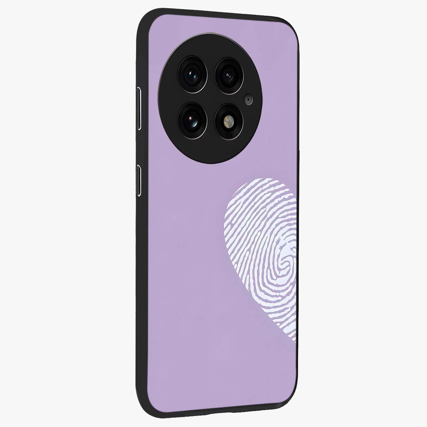 One Heart Identity Glass Case for 1+13 side perspective highlighting clean detailing and sleek premium build