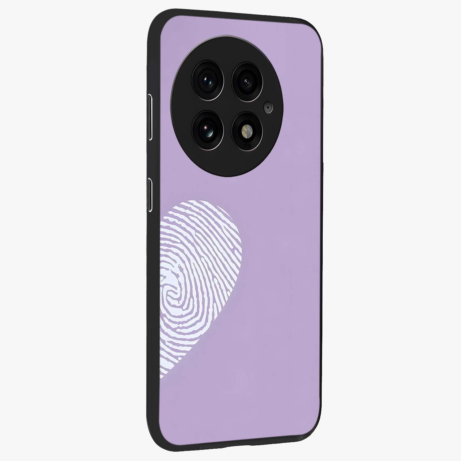 Our Hearts Match Glass Case for 1+13 side perspective highlighting delicate heart detailing and premium edges