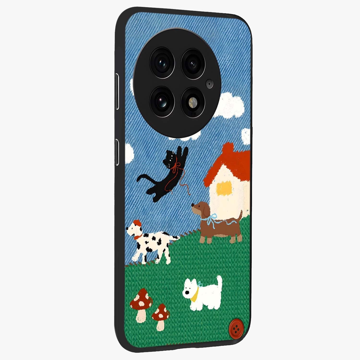 Pet Adventures Glass Case for 1+13 side perspective highlighting charming illustration textures and premium edges