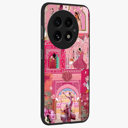 Pink Palace Muse Glass Case for 1+13 side perspective highlighting graceful textures and sleek premium build
