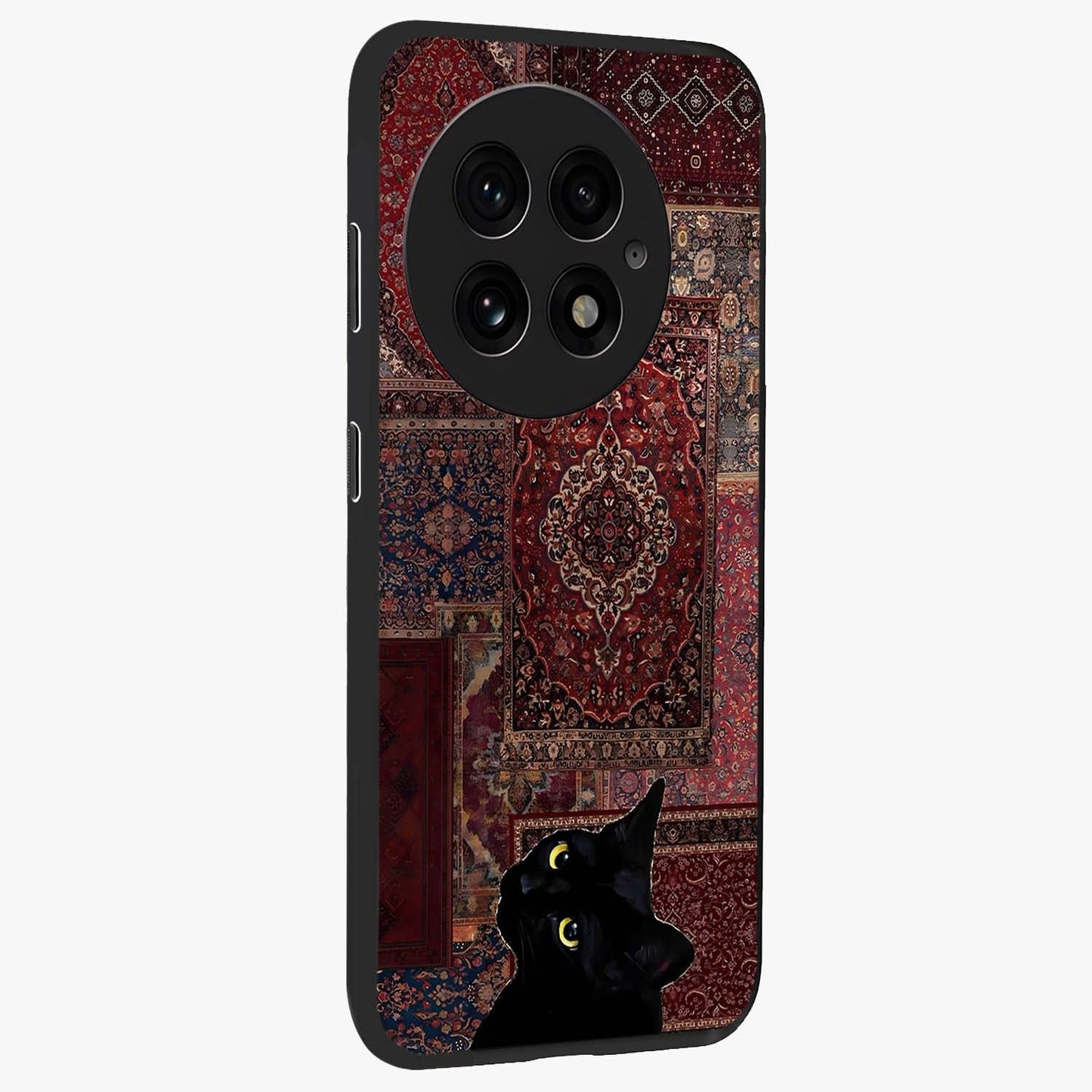 Regal Magic Cat Apple Glass Case for 1+13 side perspective highlighting cute character textures and smooth build