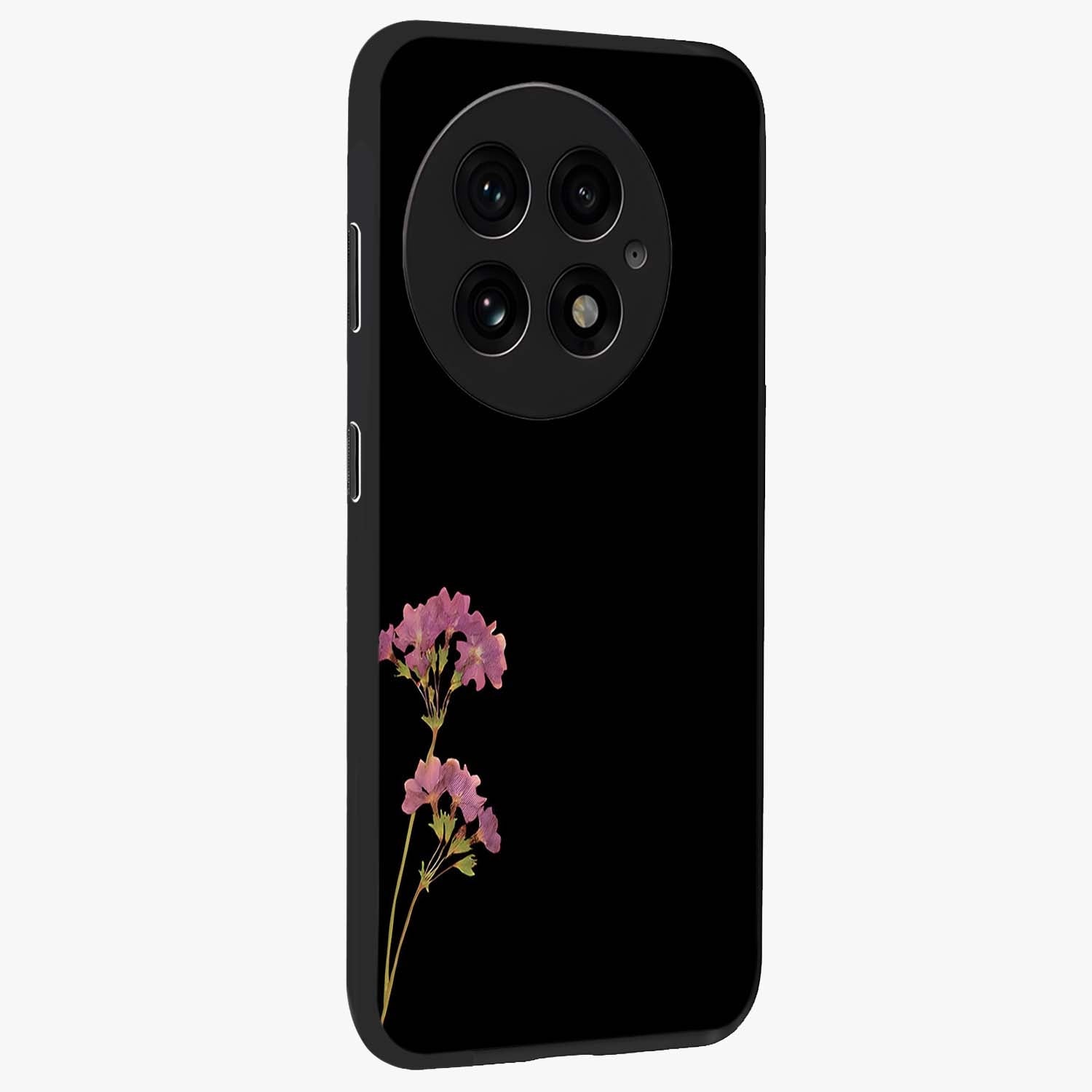 Riching Lavender Flower Glass Case for 1+13 side perspective highlighting delicate bloom textures and premium edges
