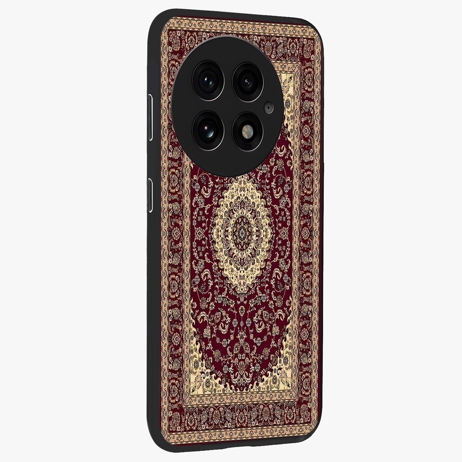 Royal Maroon Heritage Glass Case for 1+13 side perspective highlighting ornate textures and premium edges