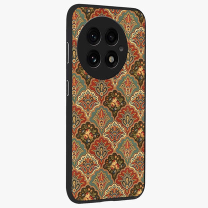 Royal Threadwork Glass Case for 1+13 side perspective highlighting detailed stitching textures and smooth premium build