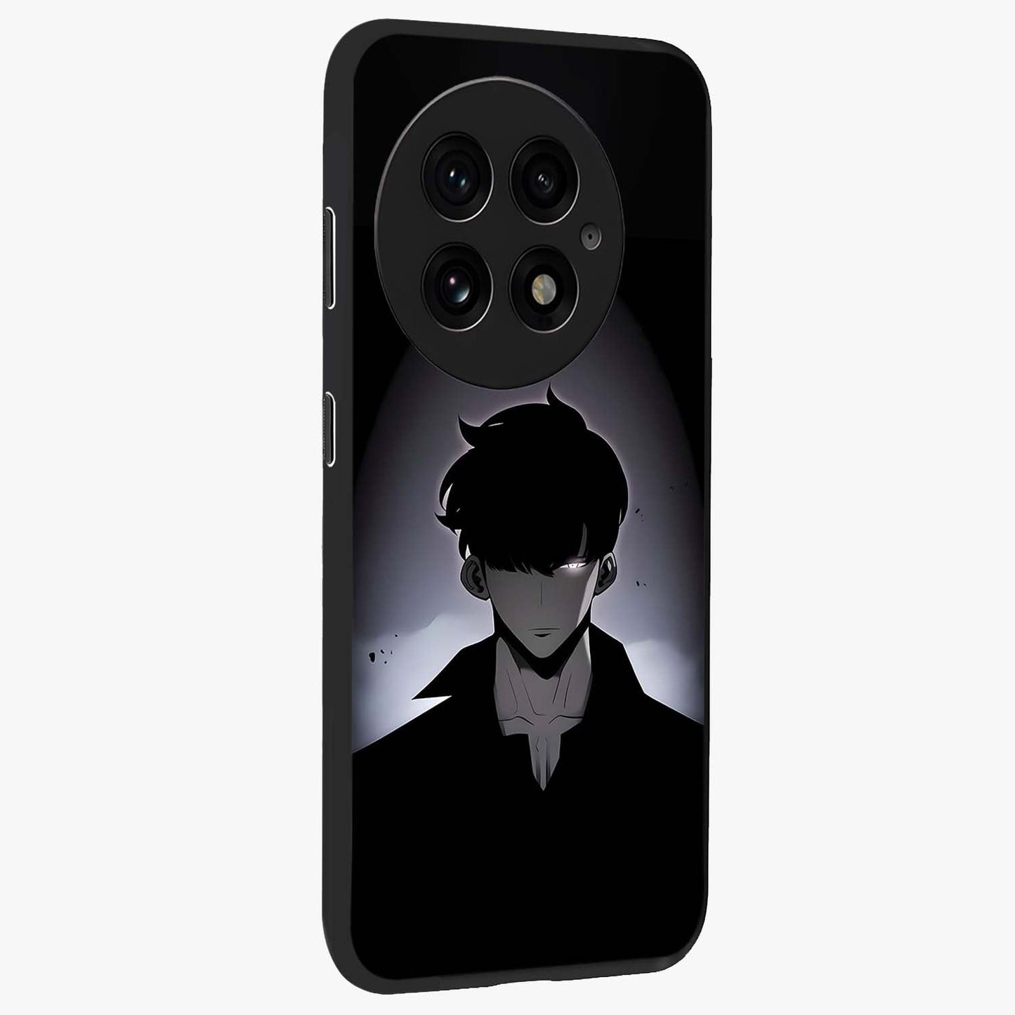 Silent Shadow Awakening Glass Case for 1+13 side perspective highlighting sharp textures and sleek premium build