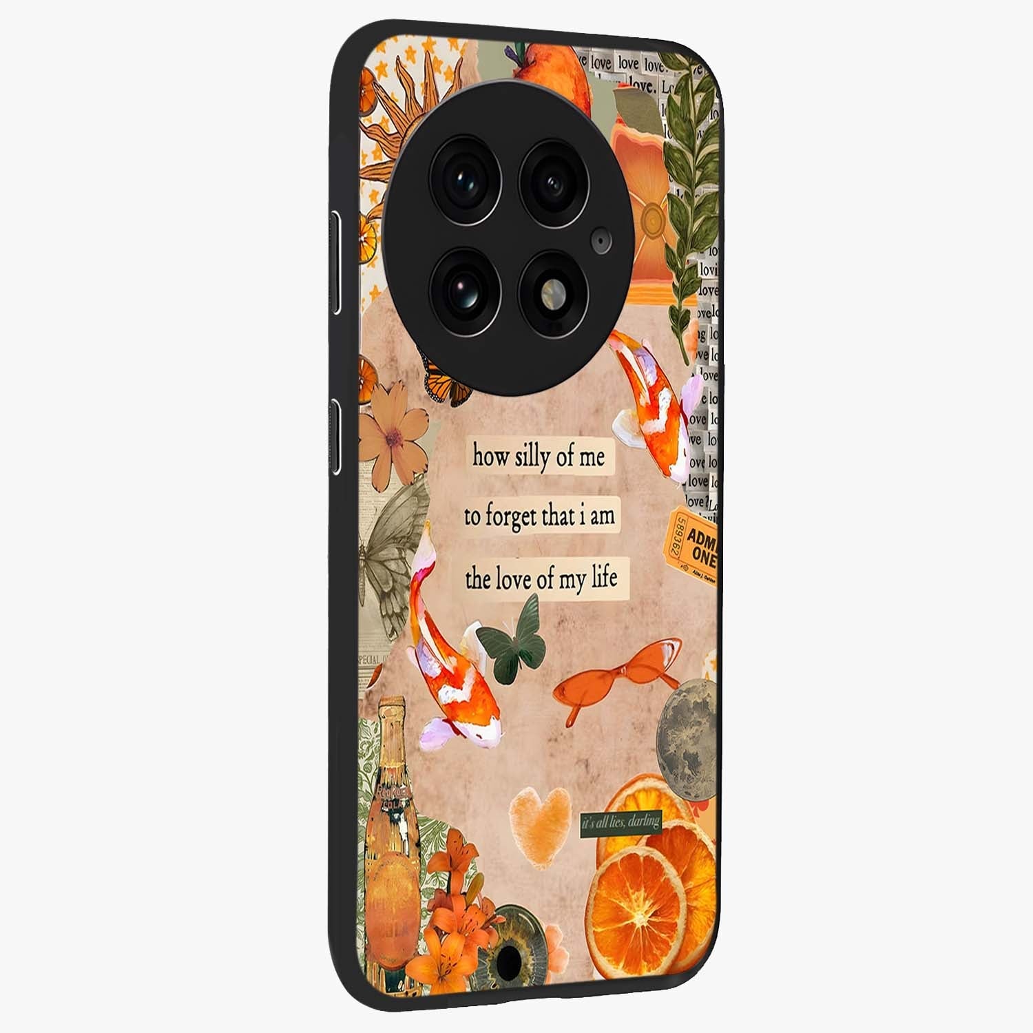 Soft Chaos Aesthetic Glass Case for 1+13 side perspective highlighting fluid textures and premium edges