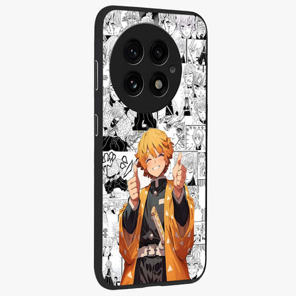 Thunder Smile Hero Glass Case for 1+13 side perspective highlighting dynamic textures and premium edges