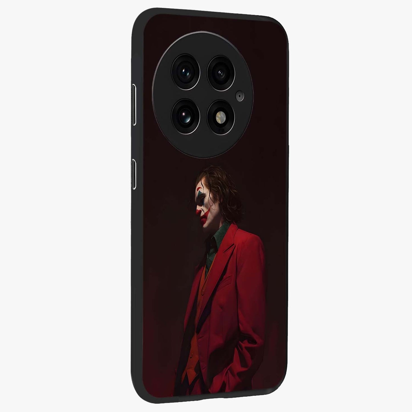Tragic Chaos King Glass Case for 1+13 side perspective highlighting strong textures and sleek premium build
