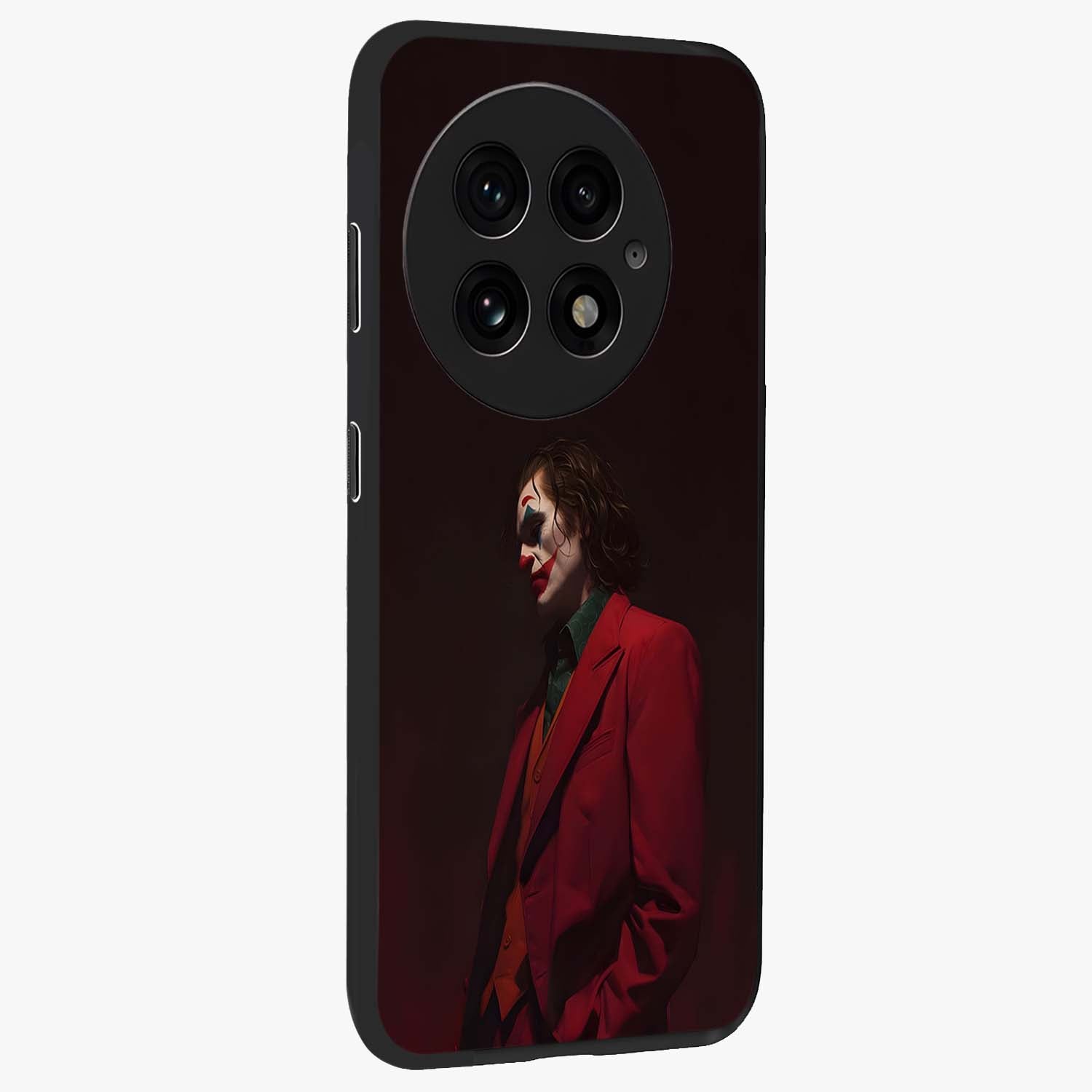 Tragic Chaos King Glass Case for 1+13 side perspective highlighting strong textures and sleek premium build