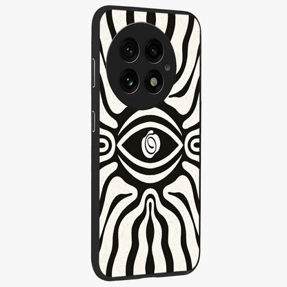 Trancewave Illusion Art Glass Case for 1+13 side perspective highlighting dynamic wave textures and premium edges