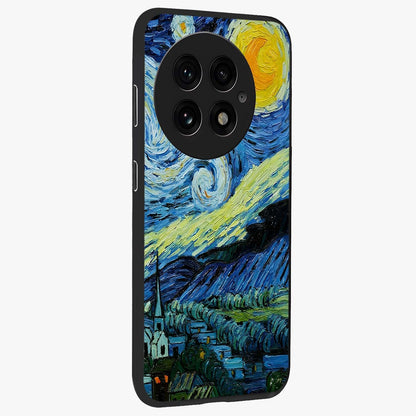Van Gogh Art Glass Case for 1+13 side perspective highlighting vibrant artistic detailing and smooth premium build