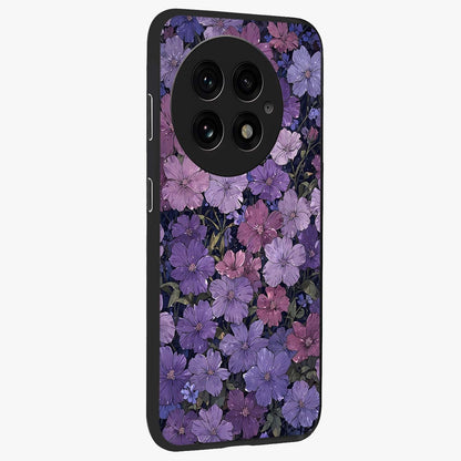 Velvet Bloom Tapestry Glass Case for 1+13 side perspective highlighting intricate bloom textures and premium edges
