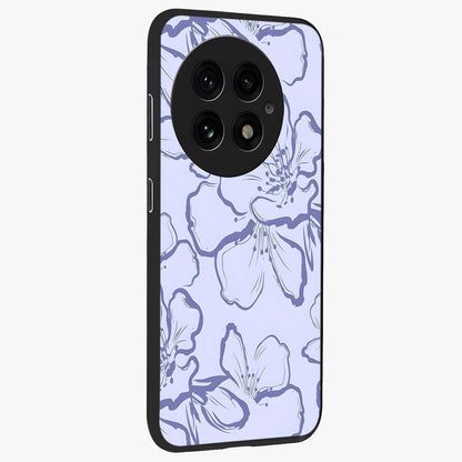 Violet Sketch Garden Glass Case for 1+13 side perspective highlighting refined bloom textures and premium edges