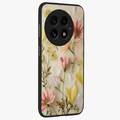 Whispering Petal Harmony Glass Case for 1+13 side perspective highlighting refined textures and premium edges