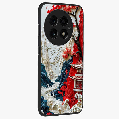 Whispers of Sakura Waves Glass Case for 1+13 side perspective highlighting delicate sakura textures and sleek premium build