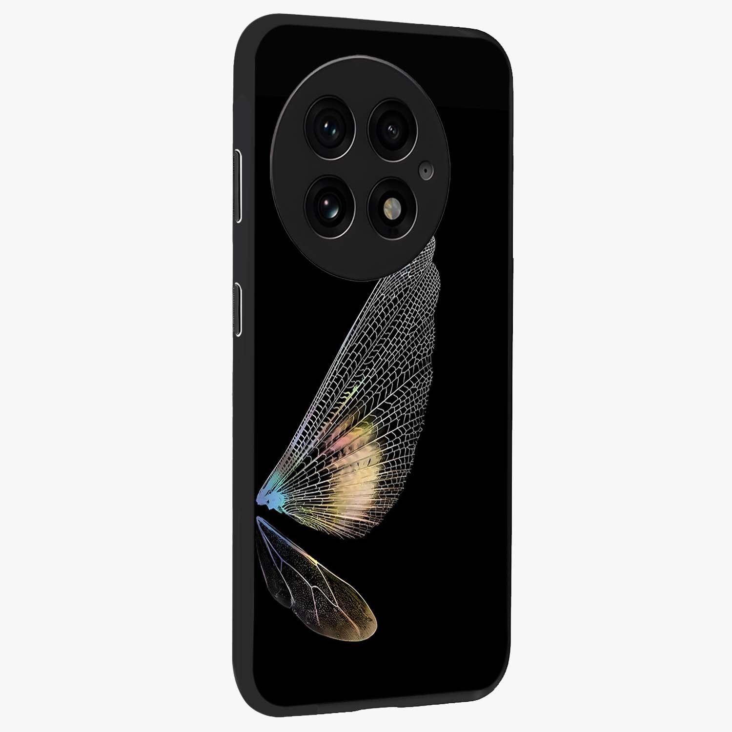 Whispers of Wings Glass Case for 1+13 side perspective highlighting light airy textures and premium edges