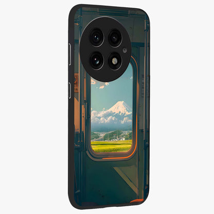 Window to Fuji Glass Case for 1+13 side perspective highlighting detailed horizon textures and smooth premium build