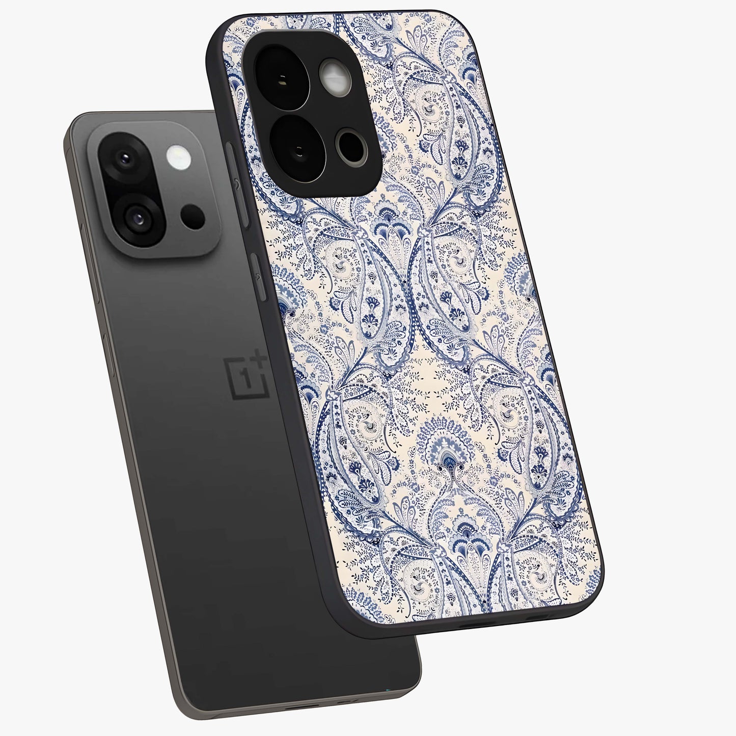 Blue Paisley Bloom Glass Case for OnePlus 13S |1+13S