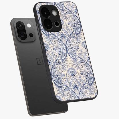 Blue Paisley Bloom Glass Case for OnePlus 13S |1+13S