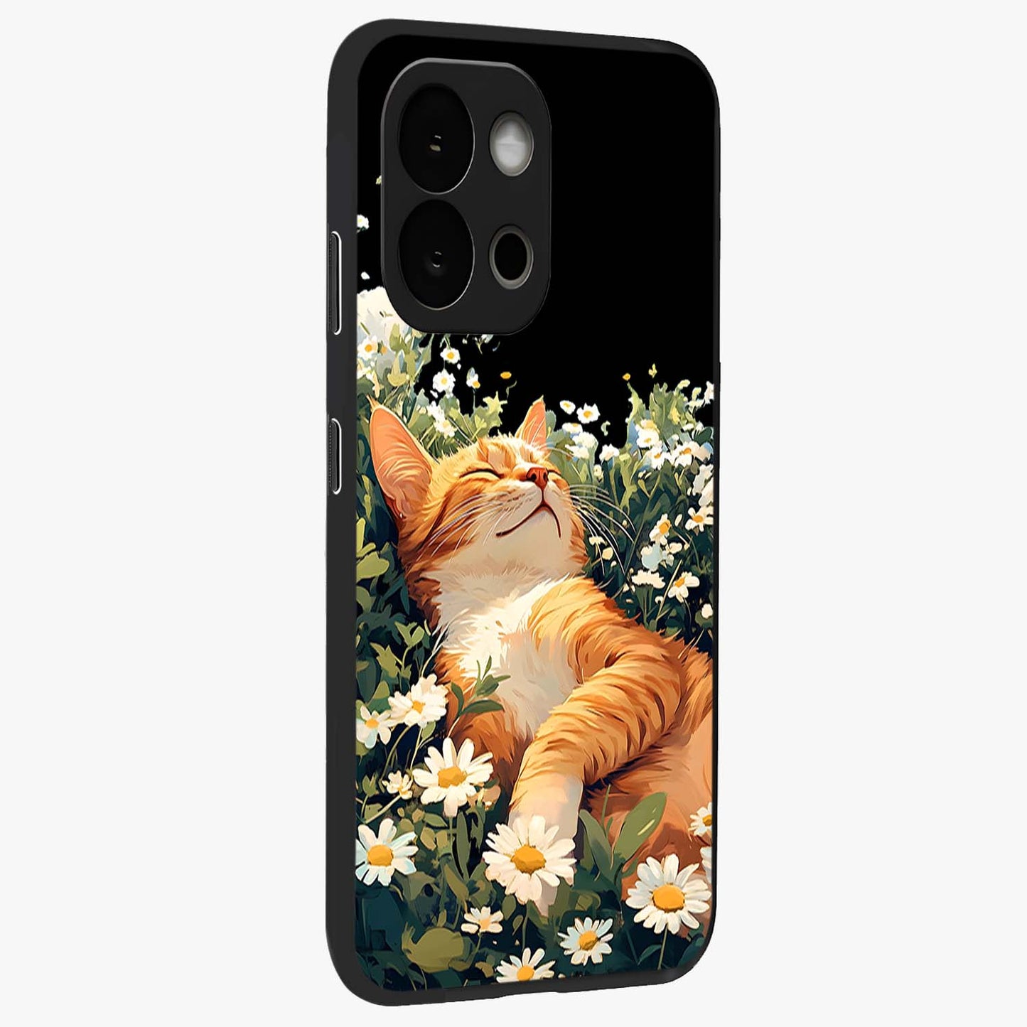 Blissful Bloom Cat Glass Case for OnePlus 13S |1+13S