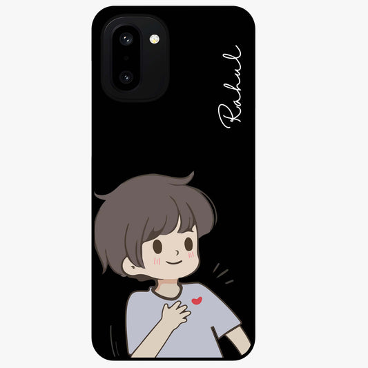 Cute Boy Heart Reaction Glass Case for OnePlus 15R |1+15R