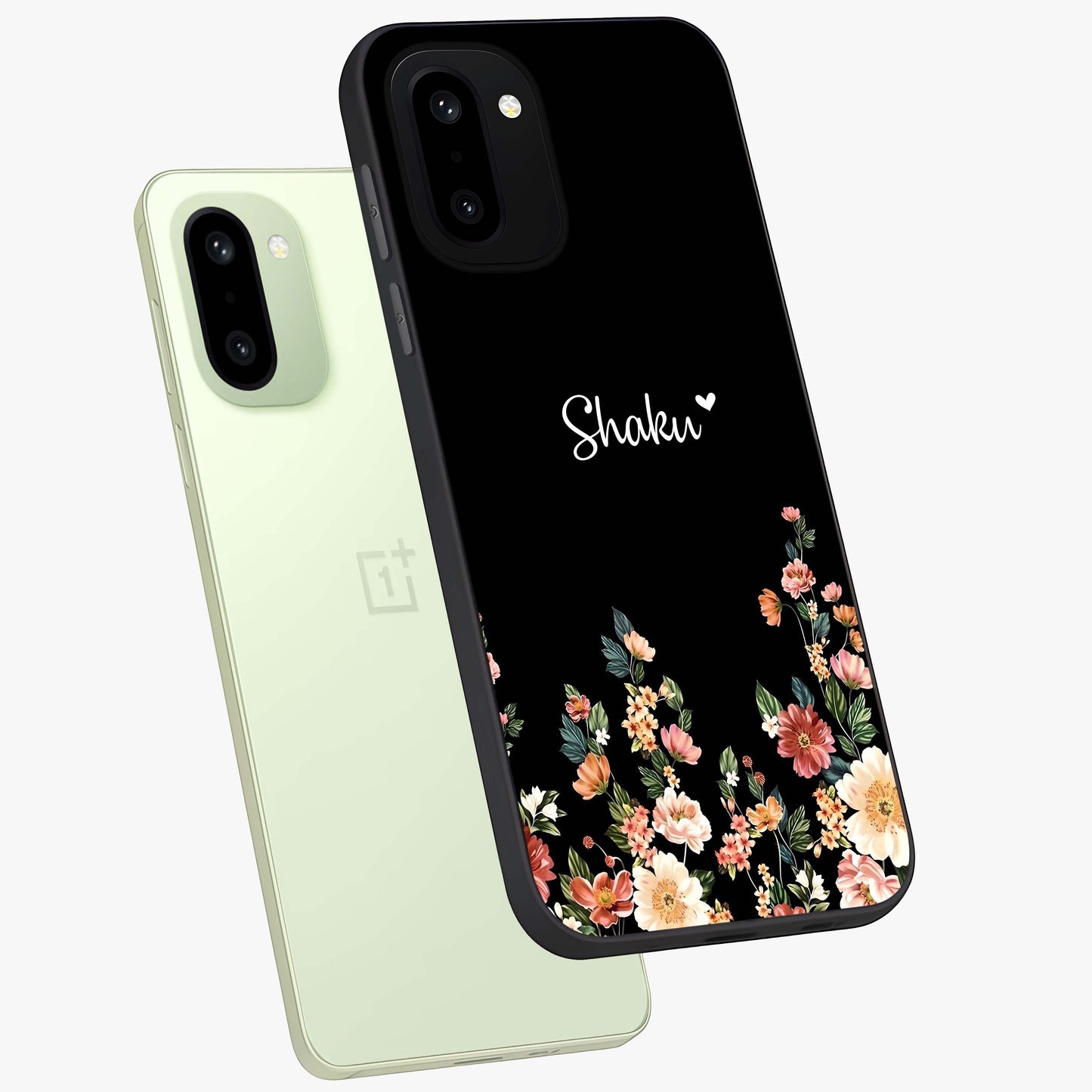 Floral Design With a Custom Personalized Name Glass Case for OnePlus 15R |1+15R