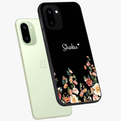 Floral Design With a Custom Personalized Name Glass Case for OnePlus 15R |1+15R