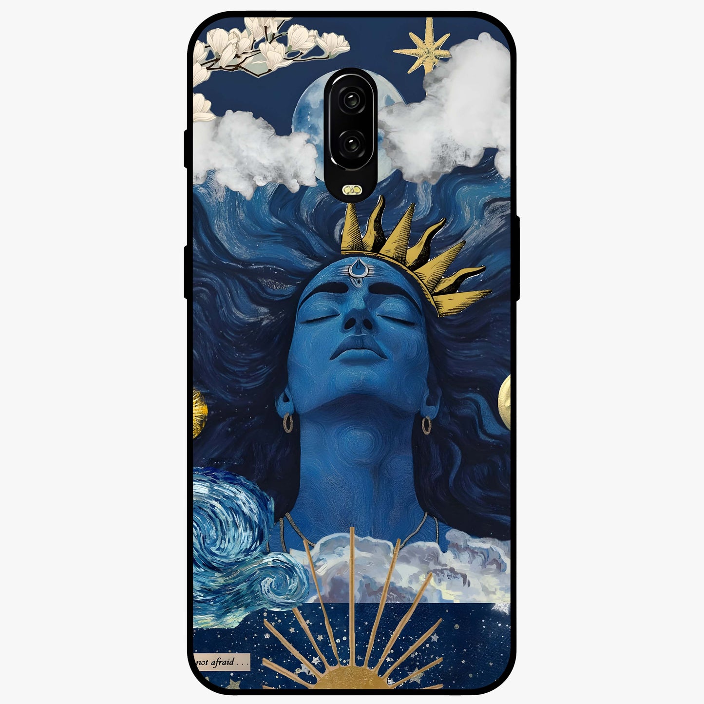 Aesthetic Lord Shiva Glass Case showing flat back view with divine Shiva artwork and glossy glass finish.