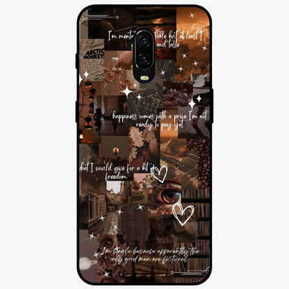 Bittersweet Aesthetic Chaos Glass Case showing flat back view with artistic chaotic aesthetic design and glossy glass finish.