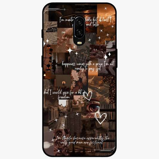 Bittersweet Aesthetic Chaos Glass Case showing flat back view with artistic chaotic aesthetic design and glossy glass finish.
