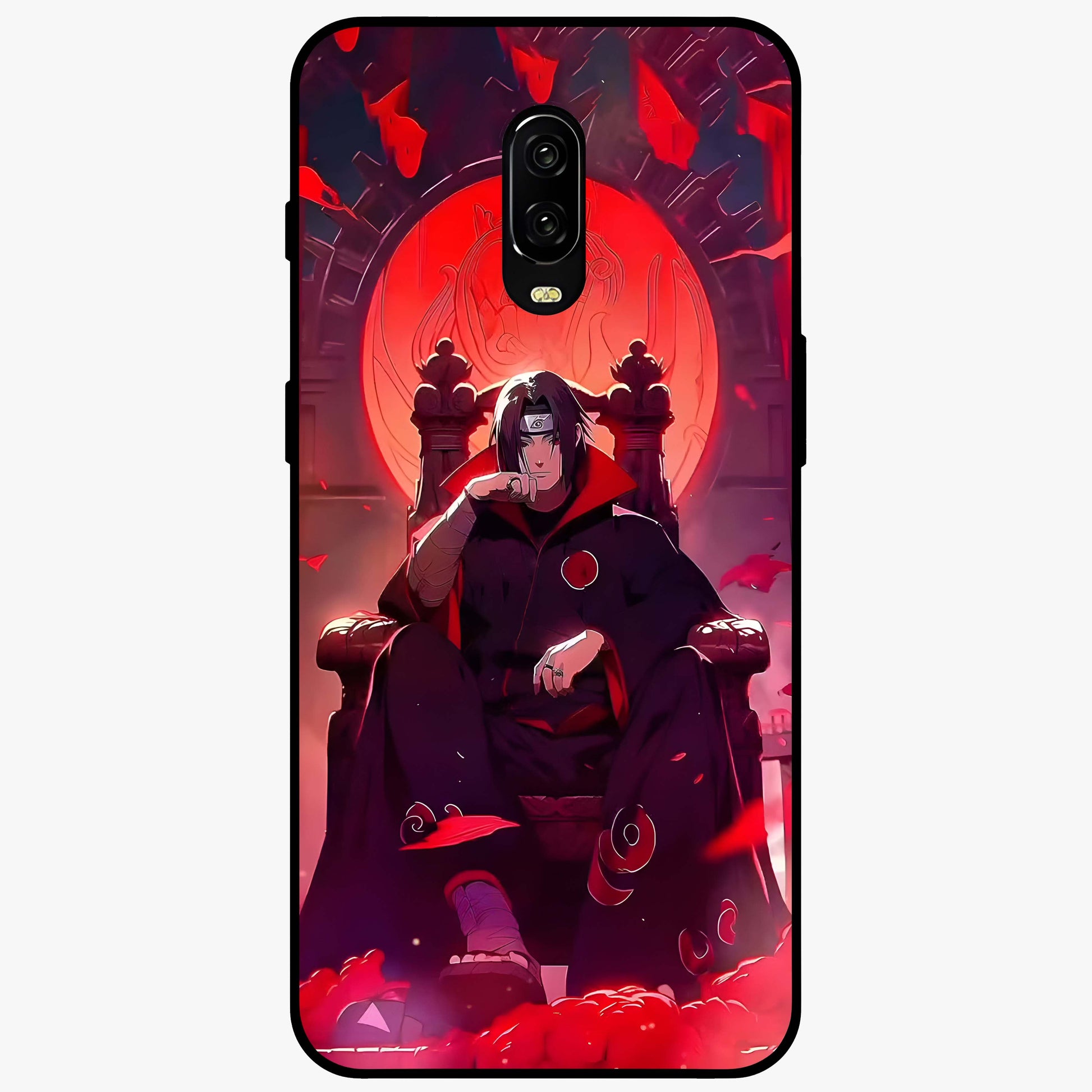 Blood Moon Sovereign Glass Case showing flat back view with mystical blood moon artwork and glossy glass finish.