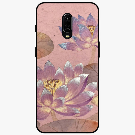 Blossom Mist Lotus Glass Case showing flat back view with serene lotus blossom artwork and glossy glass finish.