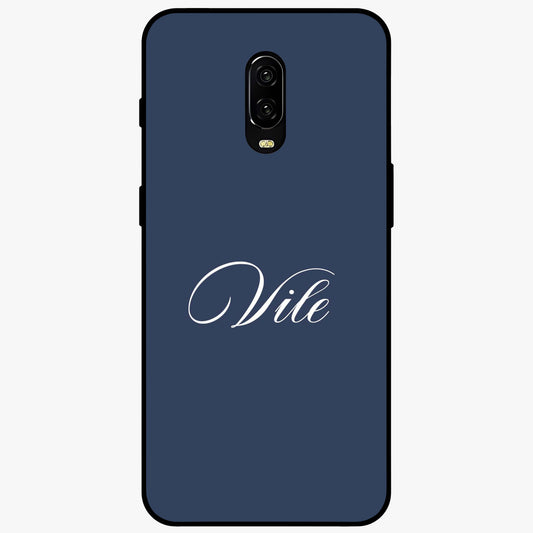 Blue Background Personalized Custom Name Glass Case showing flat back view with minimal blue background and custom name design.