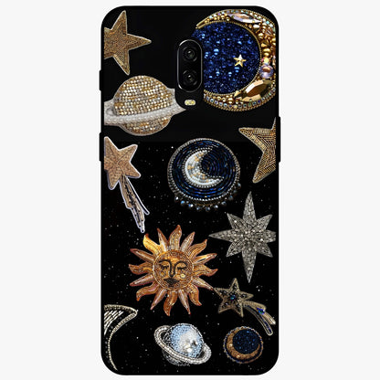 Celestial Gem Constellations Glass Case showing flat back view with sparkling constellation artwork and glossy glass finish.