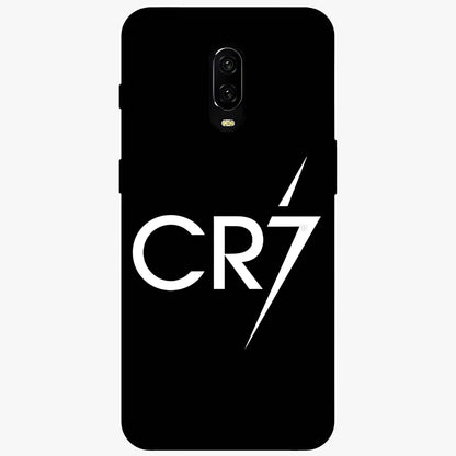 Cr7 Elite Strike Glass Case showing flat back view with dynamic football inspired artwork and glossy glass finish.