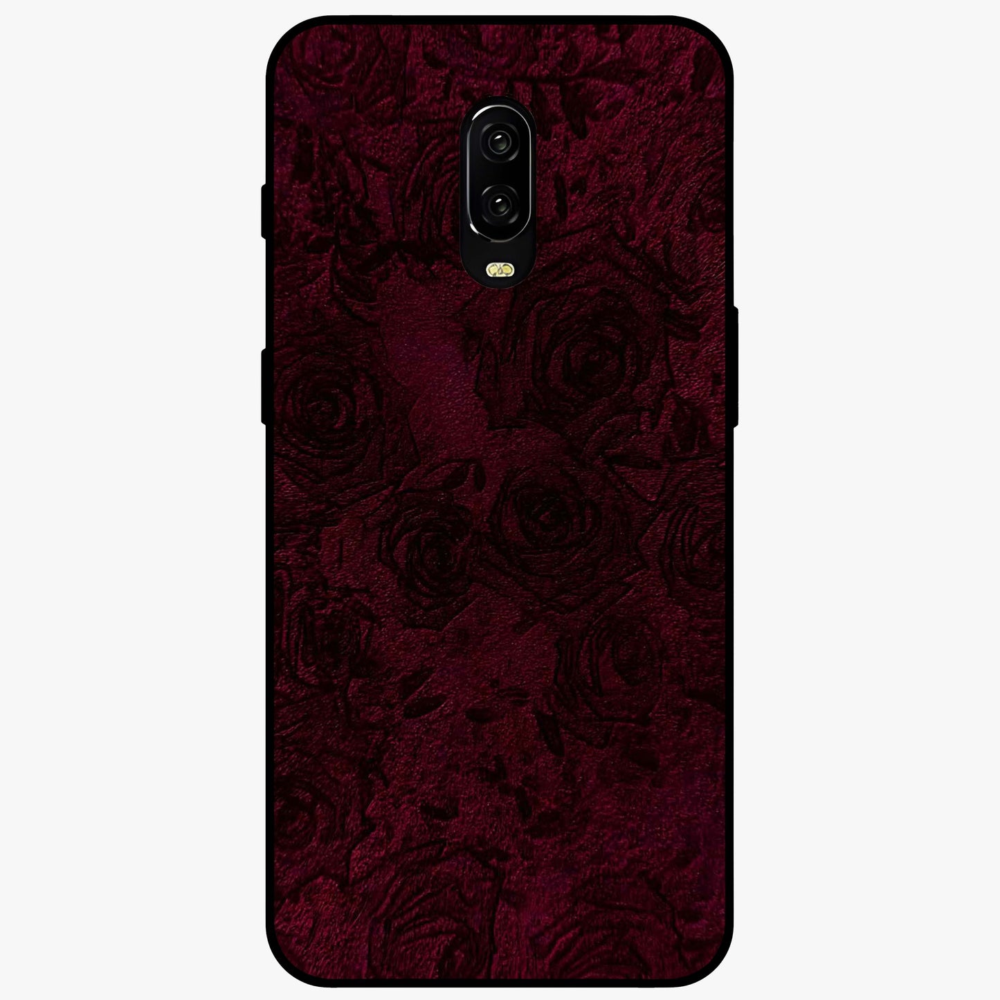 Crimson Fade Flow Glass Case showing flat back view with flowing crimson gradient artwork and glossy glass finish.