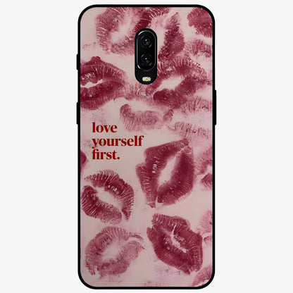 Crimson Kiss Love Glass Case showing flat back view with romantic crimson themed artwork and glossy glass finish.