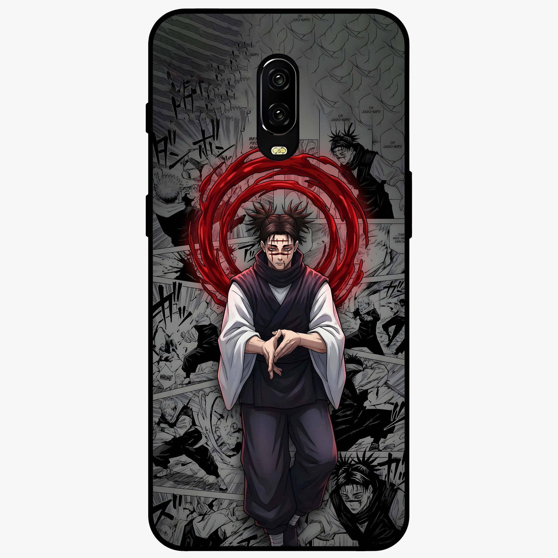 Cursed Ritual Ascension Glass Case showing flat back view with dark ritual themed artwork and glossy glass finish.