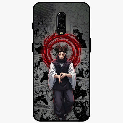 Cursed Ritual Ascension Glass Case showing flat back view with dark ritual themed artwork and glossy glass finish.