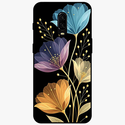 Delicate Multicolor Flowers Glass Case showing flat back view with vibrant floral artwork and glossy glass finish.