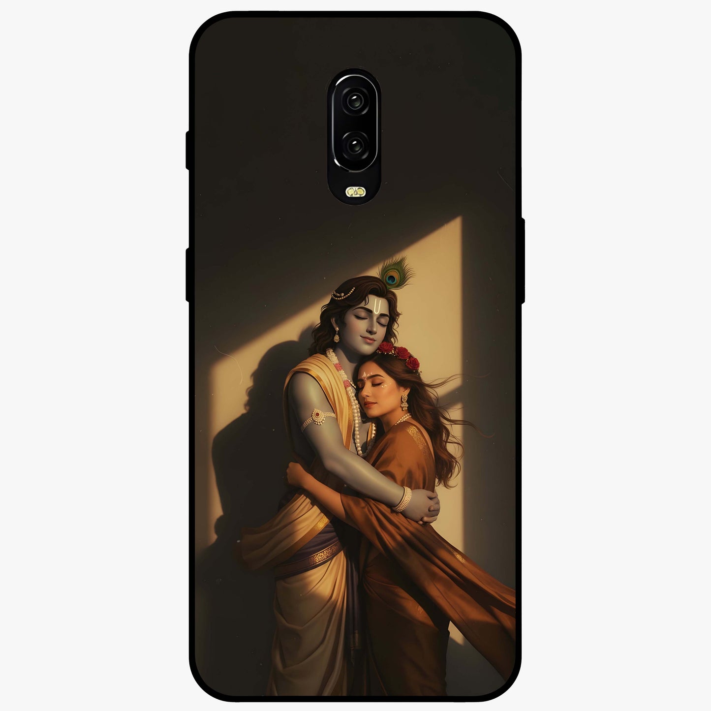 Divine Eternal Love Glass Case showing flat back view with spiritual love themed artwork and glossy glass finish.
