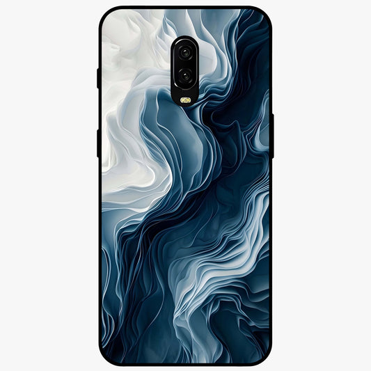 Ethereal Paper Marble Glass Case showing flat back view with soft marble paper texture artwork and glossy glass finish.