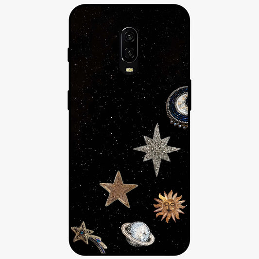 Galactic Charm Glow Glass Case showing flat back view with glowing celestial charm artwork and glossy glass finish.