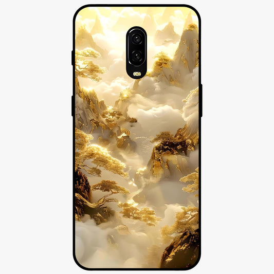 Gates Of Illumination Glass Case showing flat back view with mystical illuminated gate artwork and glossy glass finish.